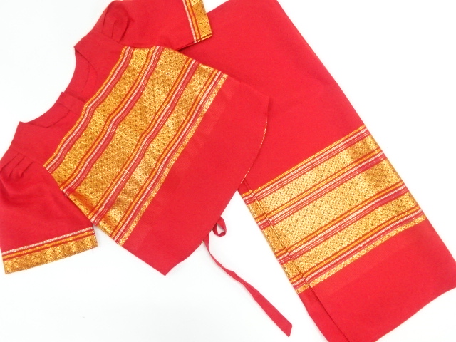 VINTAGE NATIONAL COSTUME / COTTON / WOVEN STRIPE